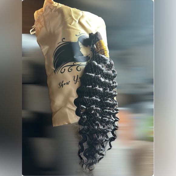 HUMAN HAIR 100g 18” Braiding Hair 1 Bundle Deep Water Wave No Weft Virgin Hair - Picture 8 of 9